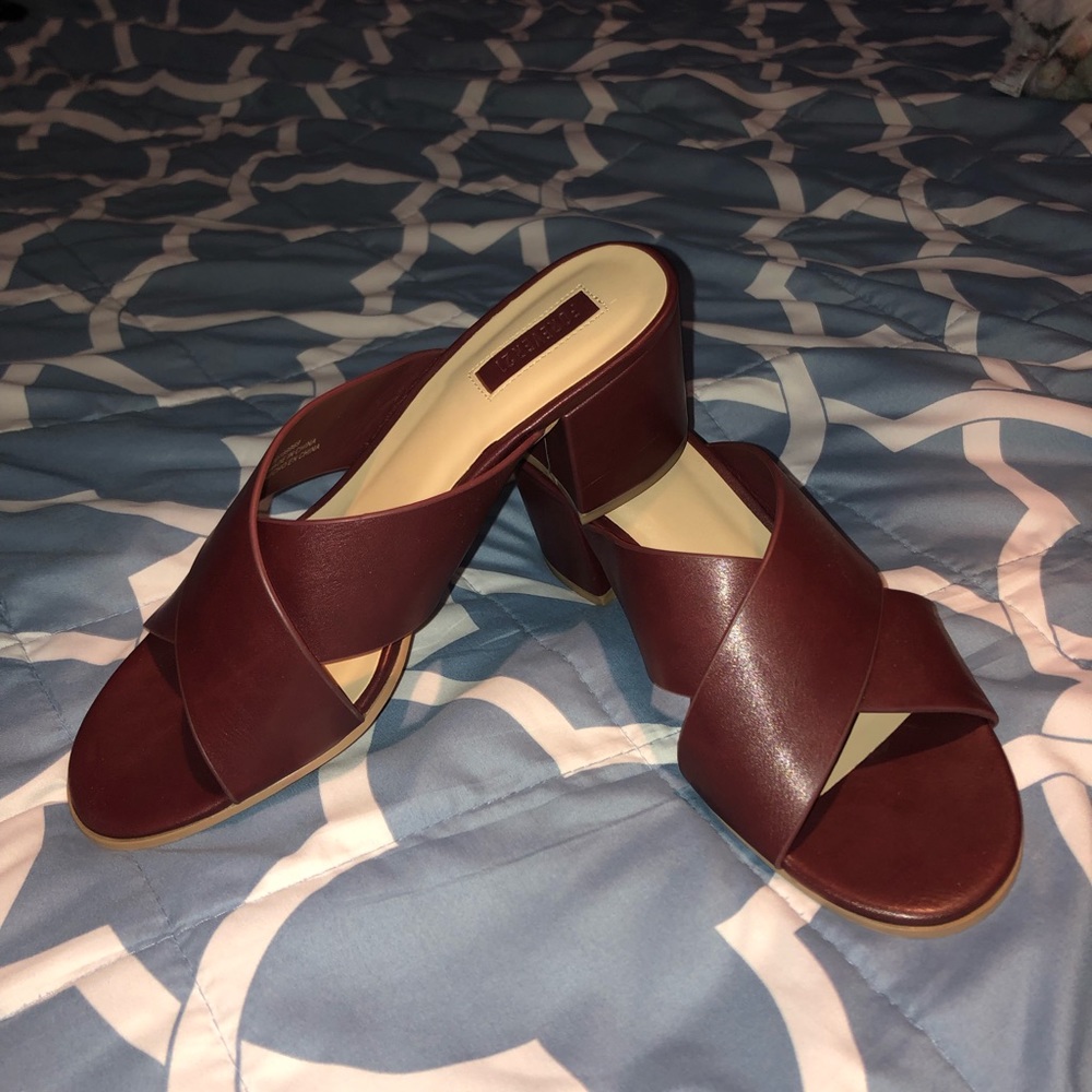 Burgundy Mules NWOT